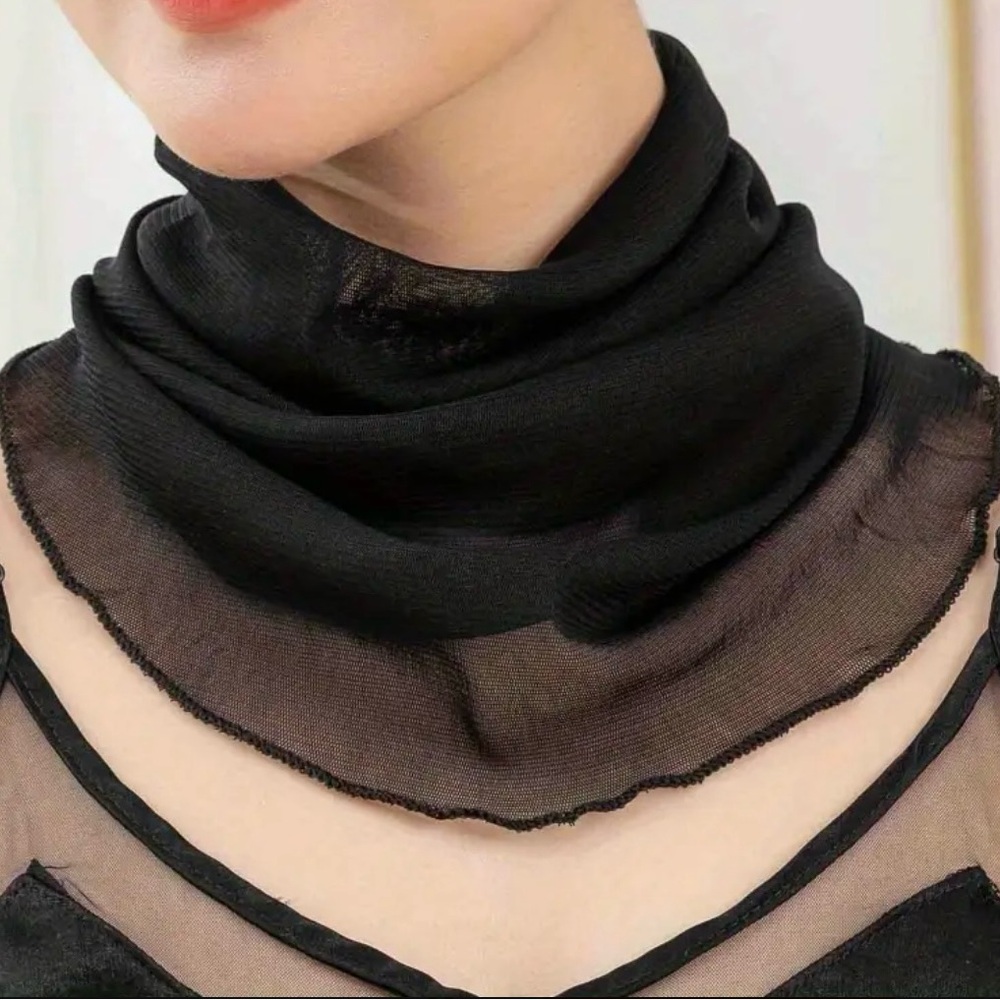 Women’s Sheer Black Neck Wrap NEW